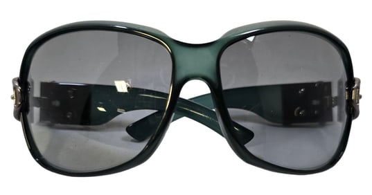 Vintage GUCCI Green/Black Sunglasses /w Buckle Hinges & Original Case/Box