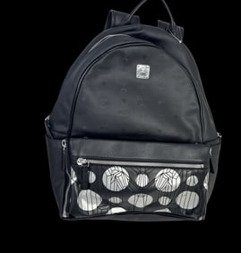 MGM Leather Black & Silver Backpack - Never Worn