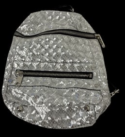 MILLY Small Silver Metalic Backback - Barely Worn