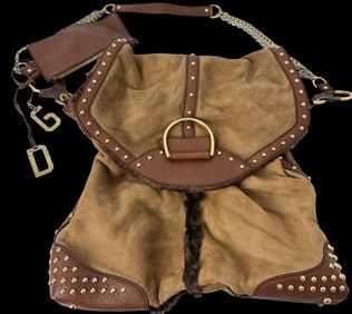 DOLCE & GABBANA Sheepkin Fur Shoulder Bag - Barely Worn