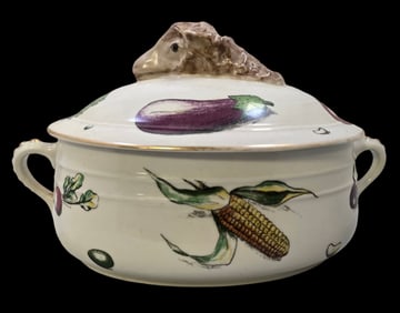 Vintage LOURIOUX Le Faune France Fireproof Porcelain Covered Casserole Pot