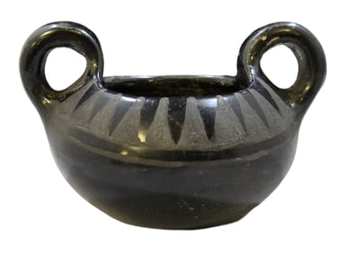 Vintage Santa Clara Blackware Pottery Bowl