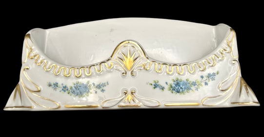 Antique European Handpainted Porcelain Letter Stand