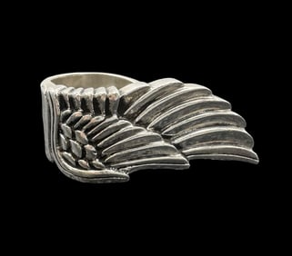Modern KING BABY Studio Large Wing Statement Sterling Silver Ring