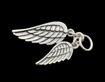 Modern KING BABY Sterling Silver Two  Wing's  Pendant Charm