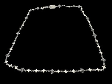 Modern KING BABY Sterling Silver and Black Cubic Zirconia Cross Necklace