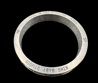 Modern KING BABY Sterling Silver Bangle Bracelet Inside is Movable