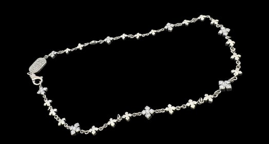 Modern KING BABY Sterling Silver /w white Cubic Zirconia Cross Necklace