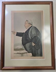 Antique Framed VANITY FAIR Print /w Law Theme - William O A.J. Danekwerts Q.C