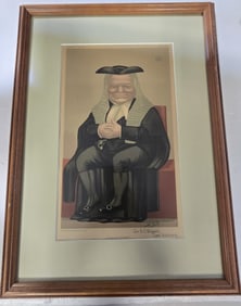 Antique Framed VANITY FAIR Print /w Law Theme - Sir H.C.Gifford