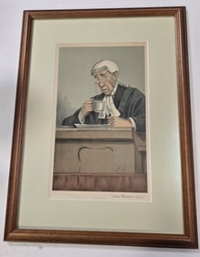 Antique Framed VANITY FAIR Print /w Law Theme - Justice Gainsford Bruce