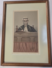 Antique Framed VANITY FAIR Print /w Law Theme - Mr. Justice Buckley
