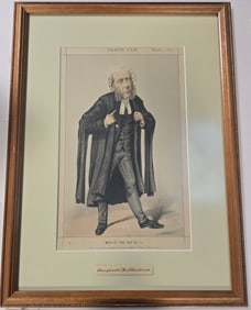 Antique Framed VANITY FAIR Print /w Law Theme - Sergeant Ballentine