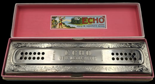 Vintage HOHNER Echo Harp Harmonica in Orginal Box