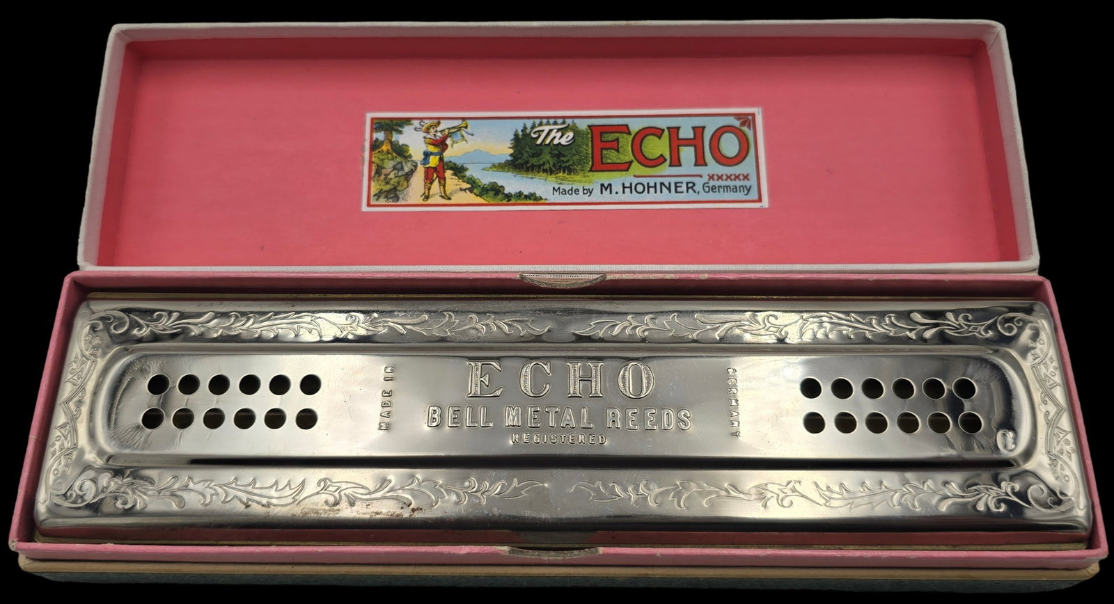 Vintage HOHNER Echo Harp Harmonica in Orginal Box (1 of 7)