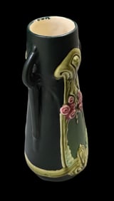 Antique ca. 1900 Art Nouveau Green Ceramic Vase