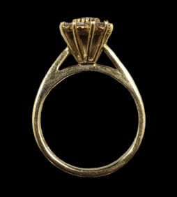 Vintage 14K Yellow Gold, Diamond & Ruby Ring