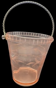 Vintage ca. 1930 Pink Depression Glass Ice Bucket
