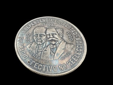 1960 Mexican 900 Silver 10 Pesos War of Independence Commemorative Coin