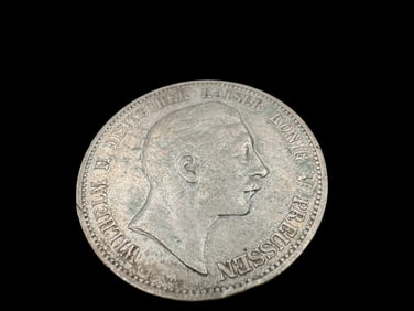 1895 German Empire 5 Mark Silver Coin