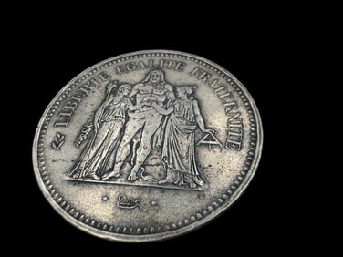 1877 French 50 Francs Silver Coin