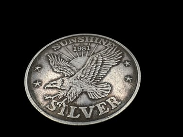 1981 Sunshine Mining 999 Fine Silver Eagle Coin