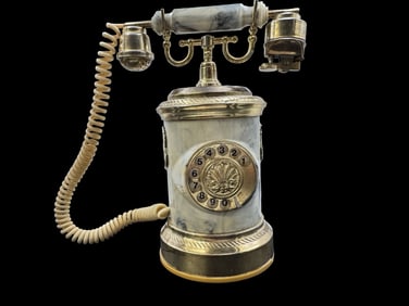 Rare Vintage Music Box Antique Rotary Phone Cigarette Dispenser /w Lighter European