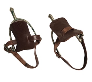 Pair of Antique US MILITARY MARKED U.S. AB August Buermann Cavalry Spurs