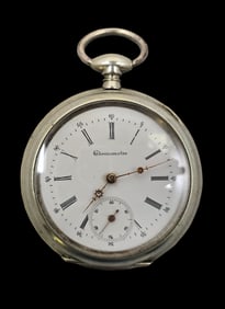 Antique European Chronometer Silver Pocket Watch