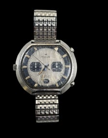 Vintage 1970s HAMILTON Chronomatic Fountainbleau Stainless Steel Strechable Men's Watch