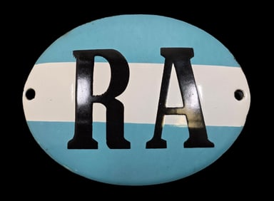 Vintage Argentinian "Republica Argentina" Enameled Metal Plaque