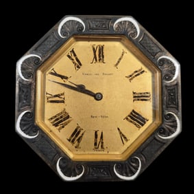 Rare Antique Art Deco UDALL AND BALLOU France Table / Travel Clock