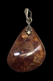 Beautyful Vintage European 835 Silver & Baltic Amber Pendant