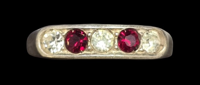 Art Deco ca. 1940 W. FREY & CO Germany 835 Silver & Gemstone Designer Ring