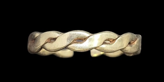 Very Unusual ca. 1940 W. FREY & CO Germany 835 Silver Twisted Rope Designer Designer Ring