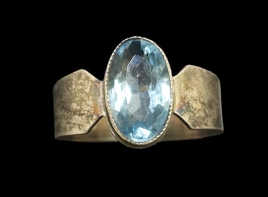 Beautiful ca. 1940 W. FREY & CO Germany 835 Silver & Gemstone Designer Ring