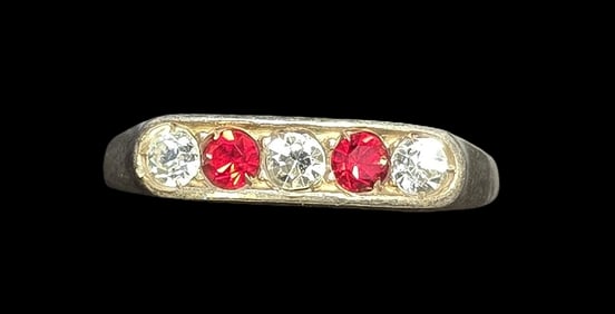 Beautiful ca. 1940 W. FREY & CO Germany 835 Silver & Gemstone Designer Designer Ring