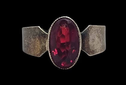 Beautiful ca. 1940 W. FREY & CO Germany 835 Silver & Gemstone Designer Designer Ring