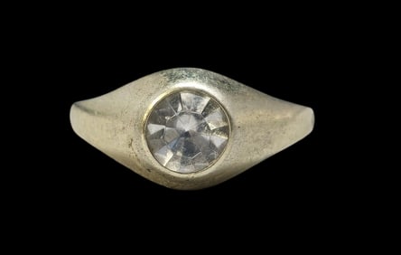 Vintage ca. 1940 W. FREY & CO Germany 835 Silver Designer Ring With Gemstone Crystal