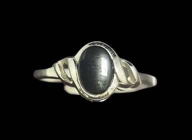 ca. 1940 W. FREY & CO Germany 835 Silver Designer Ring With Black stone