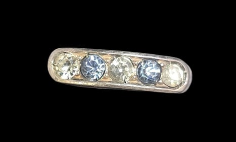 Art Deco ca. 1940 W. FREY & CO Germany 835 Silver Designer Ring With Light Blue And Gemstone Stones