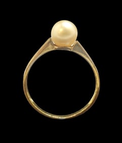 Stunning Gilt Sterling Silver & Pearl Designer Ring