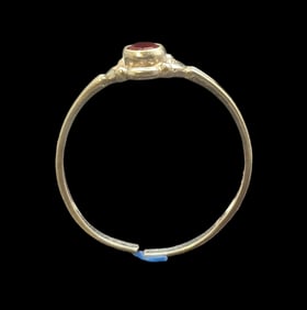 Delicate Vintage ca. 1940 W. FREY & CO Germany 835 Silver Ring With Red Stone