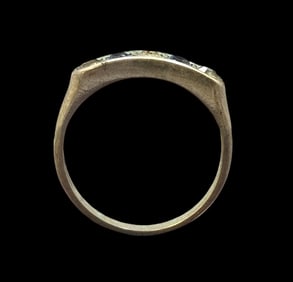 Unusual ca. 1940 W. FREY & CO Germany 835 Silver Ring With Light Blue And Gemstone Stones