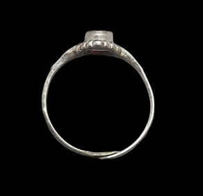 Beautiful ca. 1940 W. FREY & CO Germany 835 silver Ring With Red Stone - Set of 2
