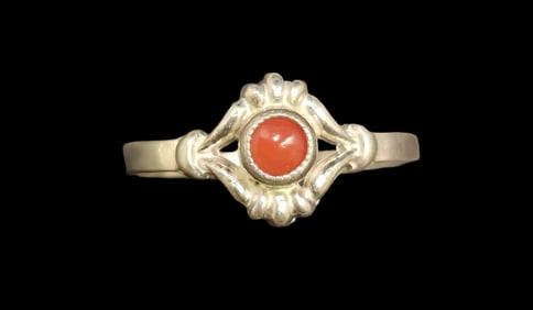 Set of 3 - Beautiful Petit ca. 1940 W. FREY & CO Germany 835 Silver & Coral Children's Rings