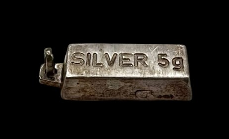 Vintage Fine Silver 999.9 Ingot Pendant - 5 Grams