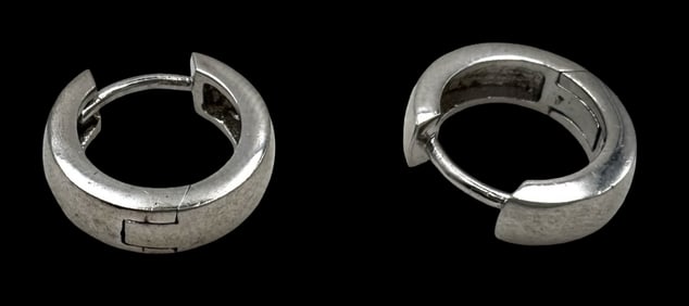Charming Vintage Sterling Silver Hoop Earrings