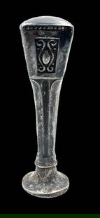 Antique European Art Deco Sterling Silver Wax Seal Stamp /w Engraved Monogram: Very good vintage condition with minor patina according to age. Measures approx. 2 1/2" long x 3/4" wide and weighs ca. 13.9 grams. Marked for Sterling Silver. SHIPPING: We ship in-house and charge a