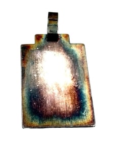Very Unusual Vintage Sterling Silver & Gemstone Engravable Plaque Pendant